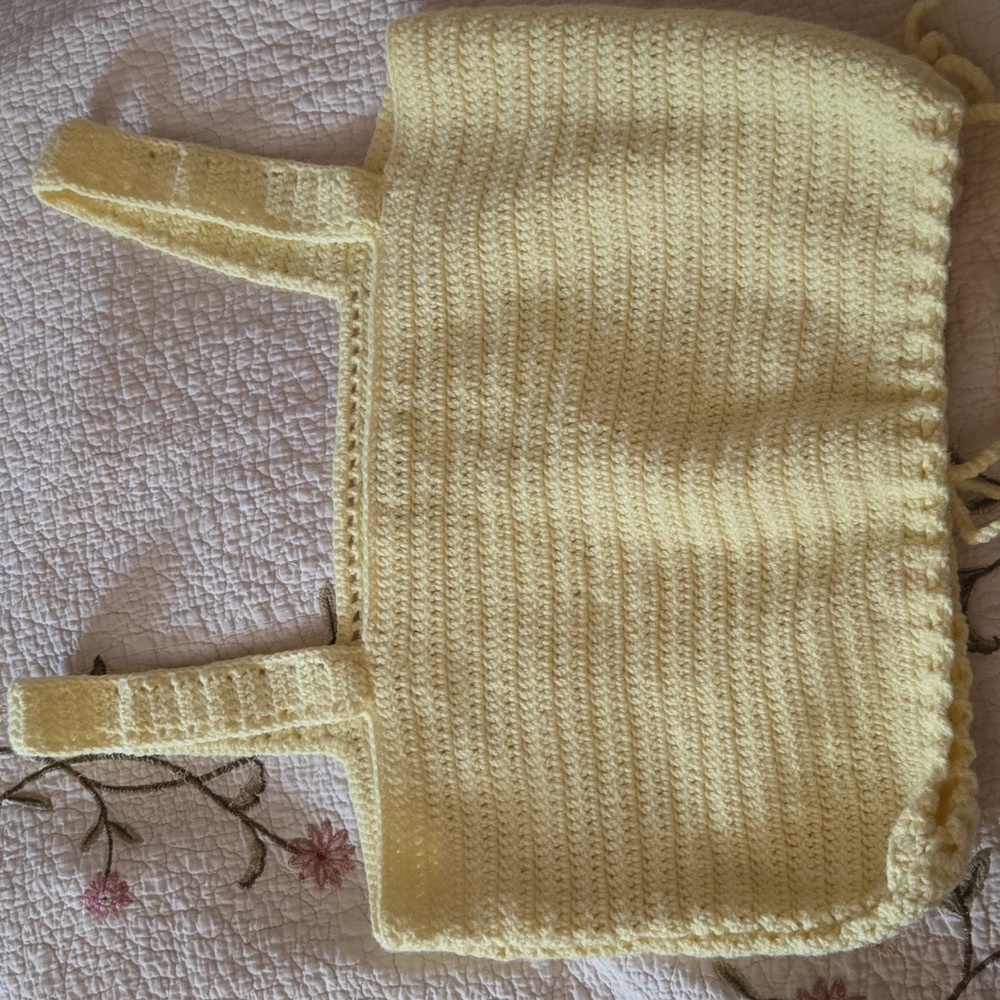Yellow Crochet Tank Top LARGE - Picture 4 of 4
